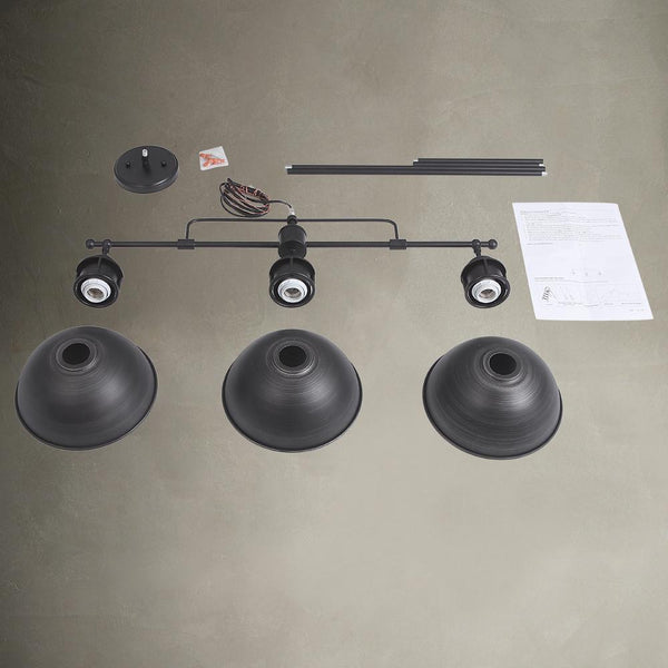 Kitchen Lightie-Industrial Kitchen 3-Light Dome Pendant Light-Pendants--