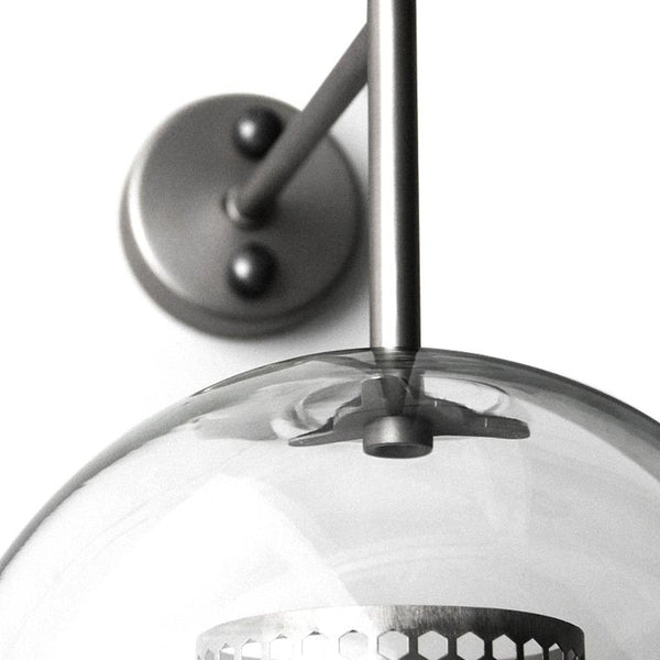 Kitchen Lightie-Mid-Century Modern 1-Light Gold/Silver Glass Globe Wall Sconce-Wall Lights-Silver-