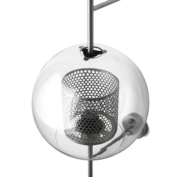 Kitchen Lightie-Mid-Century Modern 1-Light Gold/Silver Glass Globe Wall Sconce-Wall Lights-Silver-