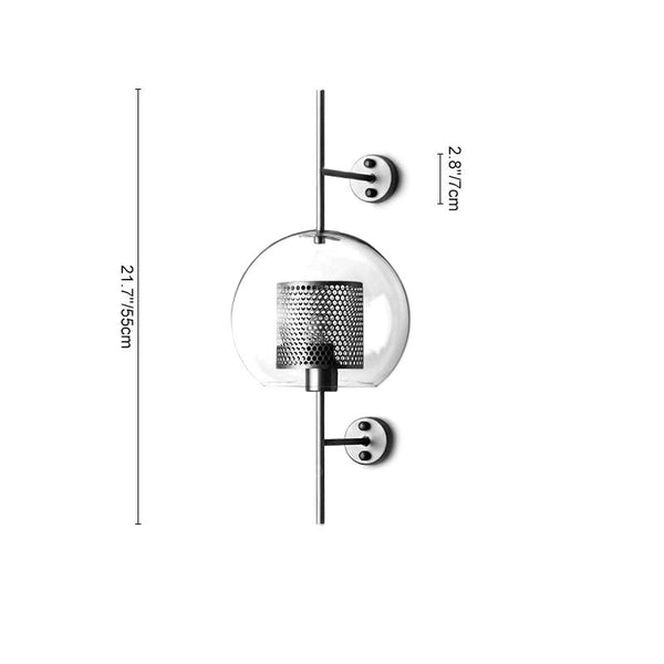 Kitchen Lightie-Mid-Century Modern 1-Light Gold/Silver Glass Globe Wall Sconce-Wall Lights-Silver-