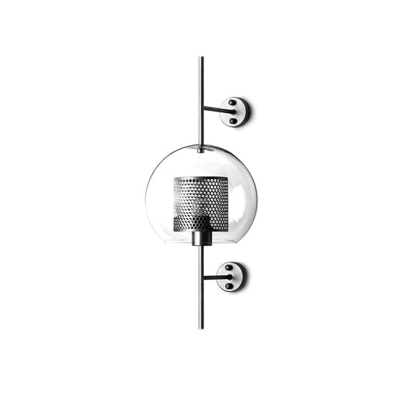 Kitchen Lightie-Mid-Century Modern 1-Light Gold/Silver Glass Globe Wall Sconce-Wall Lights-Silver-