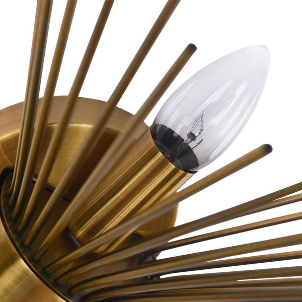 Thehouselights-Mid-Century Modern Brass Starburst Wall Sconce Light-Wall Lights--