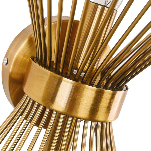 Thehouselights-Mid-Century Modern Brass Starburst Wall Sconce Light-Wall Lights--