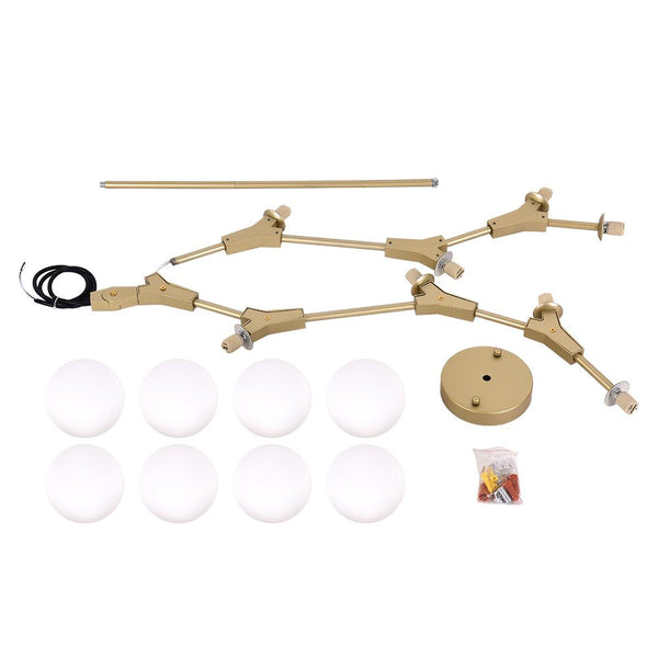 Kitchen Lightie-Modern 8-Light Brass Chandelier-Chandelier-Gold-