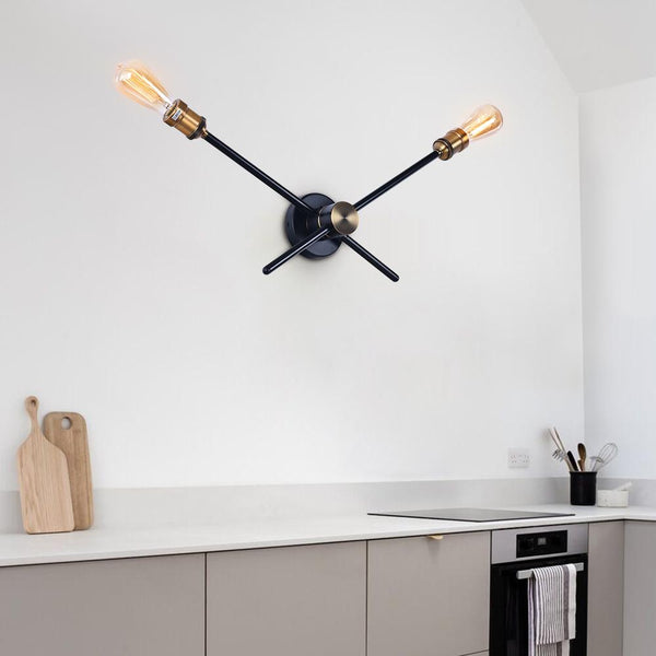 Kitchen Lightie-Modern House 2/3 Lights Black Linear Wall Sconce Light-Wall Lights-2 Bulbs-