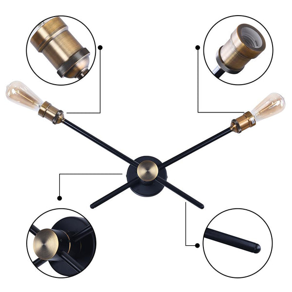 Kitchen Lightie-Modern House 2/3 Lights Black Linear Wall Sconce Light-Wall Lights-3 Bulbs-