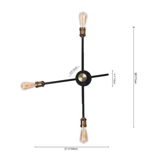 Kitchen Lightie-Modern House 2/3 Lights Black Linear Wall Sconce Light-Wall Lights-3 Bulbs-