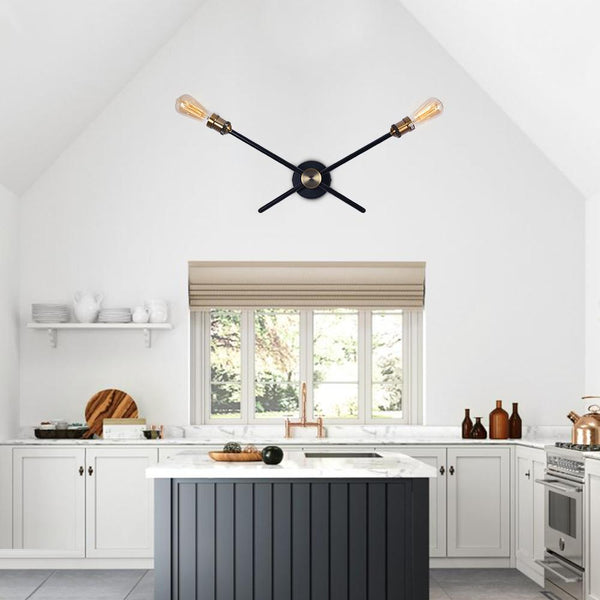 Kitchen Lightie-Modern House 2/3 Lights Black Linear Wall Sconce Light-Wall Lights-3 Bulbs-
