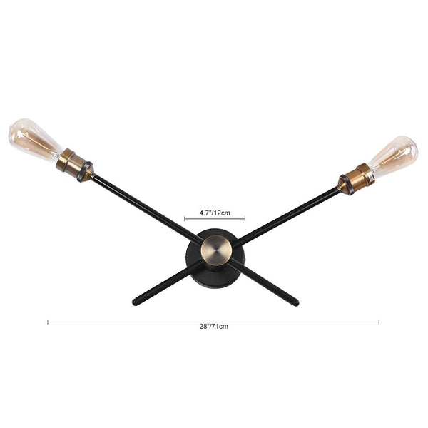 Kitchen Lightie-Modern House 2/3 Lights Black Linear Wall Sconce Light-Wall Lights-3 Bulbs-