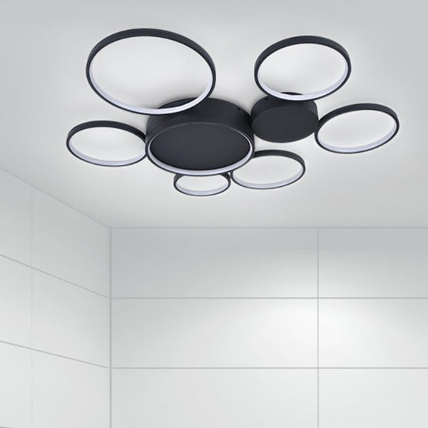 Kitchen Lightie-Modern LED 3/4/5/7 Rings Ceiling Light Flush Mount-Flush Mount-3 Bulbs-White Cool