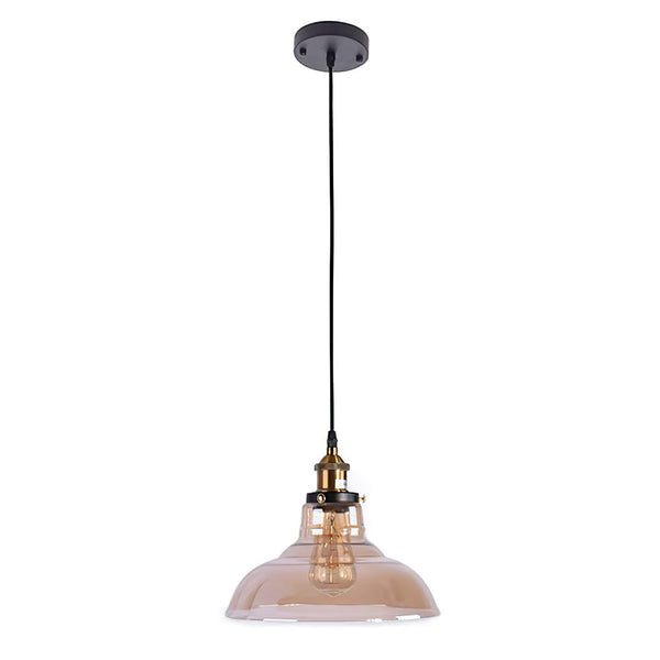 Kitchens Lightie-Industrial Antique Dome Amber Clear Glass Pendant Lighting-Pendants--