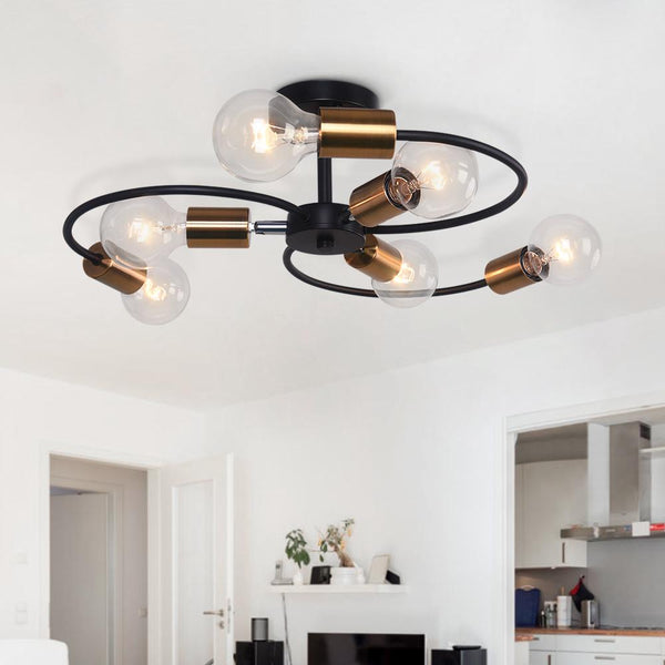 Kitchens Lightie-Kitchen 6-Light Sputnik Adjustable Semi Flush Mount-Flush Mount--