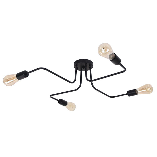 Kitchens 'n Lights-4-Light Classic Sputnik Linear Semi-Flush Mount-Flush Mount-Black-