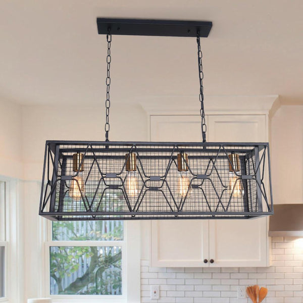 Kitchens 'n Lights -4 - Light Kitchen Island Linear Chandelier-Chandelier-Default Title-