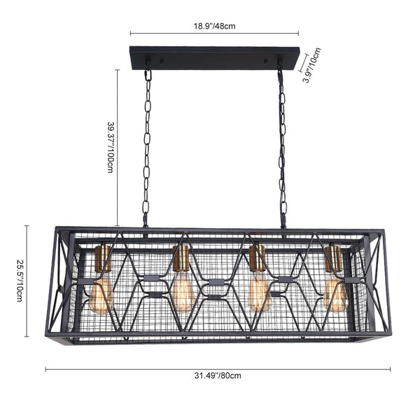 Kitchens 'n Lights -4 - Light Kitchen Island Linear Chandelier-Chandelier-Default Title-
