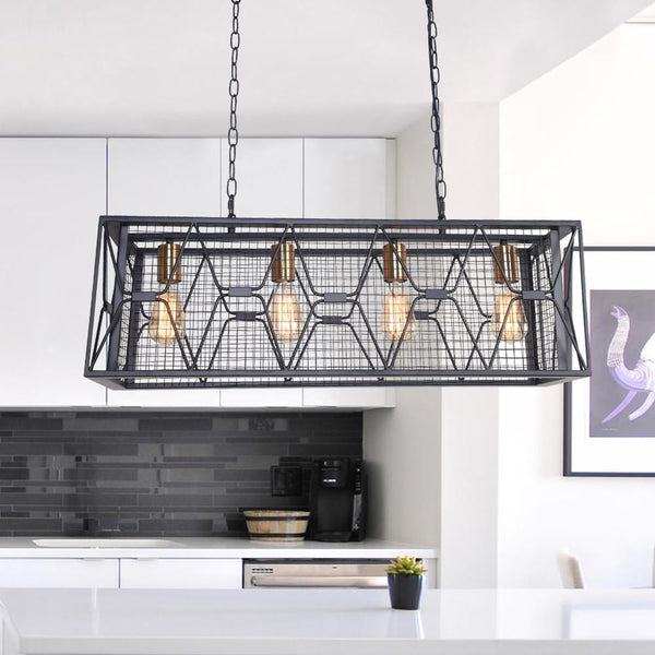 Kitchens 'n Lights -4 - Light Kitchen Island Linear Chandelier-Chandelier-Default Title-