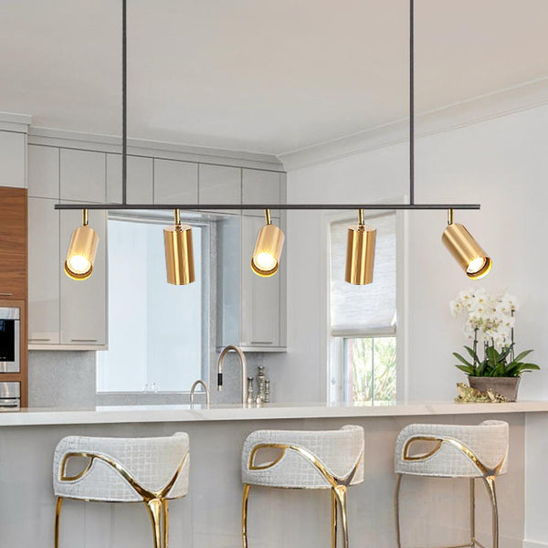 Kitchens 'n Lights -5-Light Kitchen Track Lighting Kit-Pendant Light-Golden-
