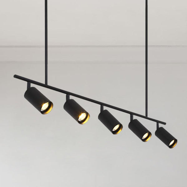 Kitchens 'n Lights -5-Light Kitchen Track Lighting Kit-Pendant Light-Black-