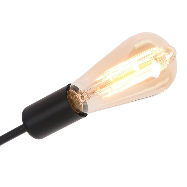 Kitchens 'n Lights-6-Light Traditional Sputnik Linear Semi-Flush Mount-Flush Mount-Black-