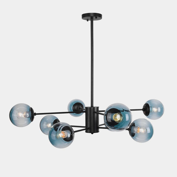 Kitchens 'n Lights-8-Light Modern Clear Blue Glass Bubble Chandelier--Default Title-
