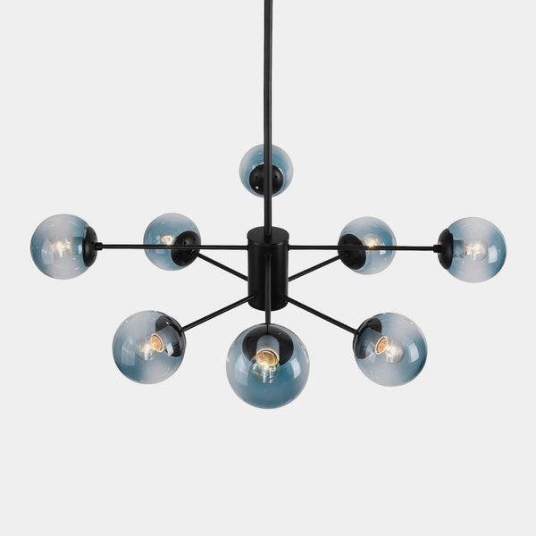 Kitchens 'n Lights-8-Light Modern Clear Blue Glass Bubble Chandelier--Default Title-