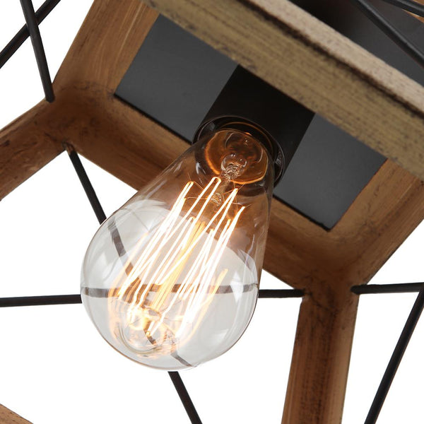 Thehouselights-Farmhouse Rustic 1-Light Single Mini Pendant Light-Pendants-Brown-