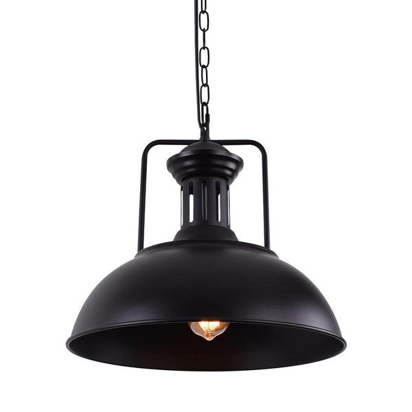 Kitchens 'n Lights-Industrial Single Kitchen Dome Pendant Light-Pendants-Black-