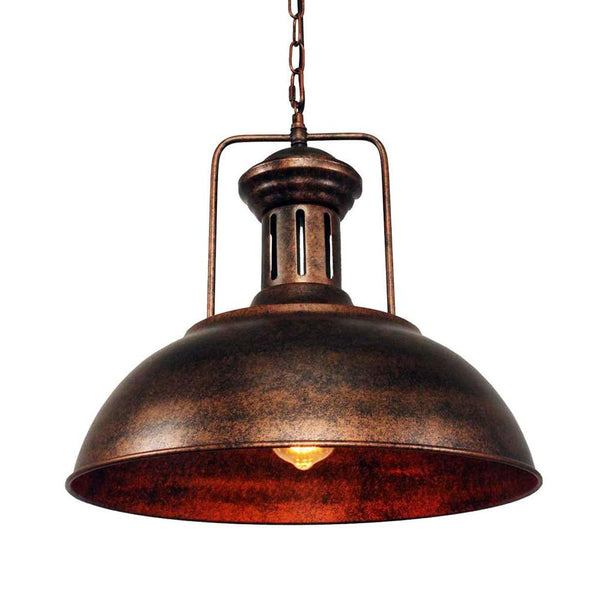Kitchens 'n Lights-Industrial Single Kitchen Dome Pendant Light-Pendants-Rusty-