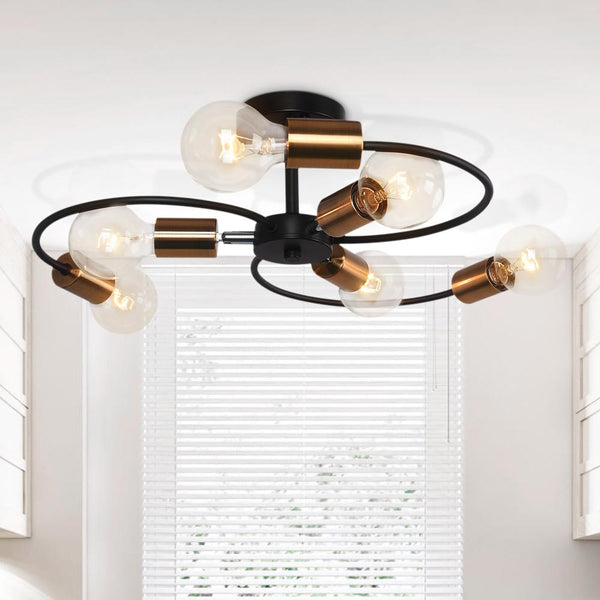 Kitchens 'n Lights-Kitchen 6-Light Sputnik Adjustable Semi Flush Mount-Flush Mount-Default Title-
