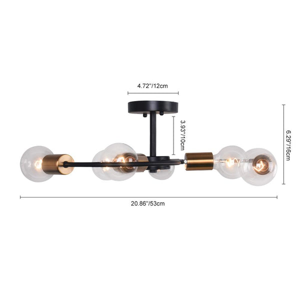 Kitchens 'n Lights-Kitchen 6-Light Sputnik Adjustable Semi Flush Mount-Flush Mount-Default Title-