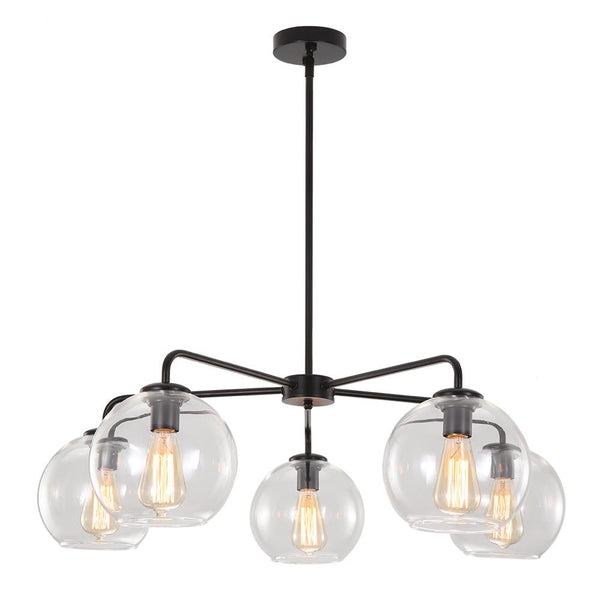 Kitchens 'n Lights-Mid-Century Modern Classic Blown Glass Bubble Chandelier-Chandelier-Black-