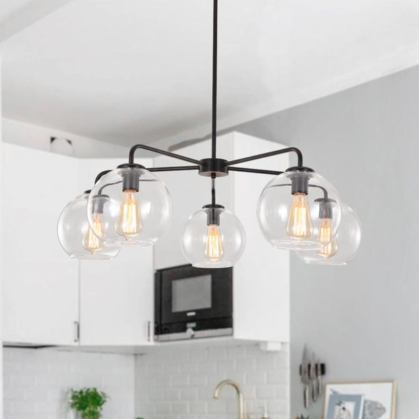 Kitchens 'n Lights-Mid-Century Modern Classic Blown Glass Bubble Chandelier-Chandelier-Brass-