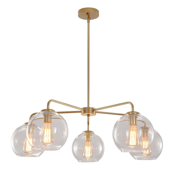 Kitchens 'n Lights-Mid-Century Modern Classic Blown Glass Bubble Chandelier-Chandelier-Brass-
