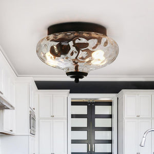 Thehouselights-Mid-Century Modern Glass Bowl Flush Mount Ceiling Light-Flush Mount--