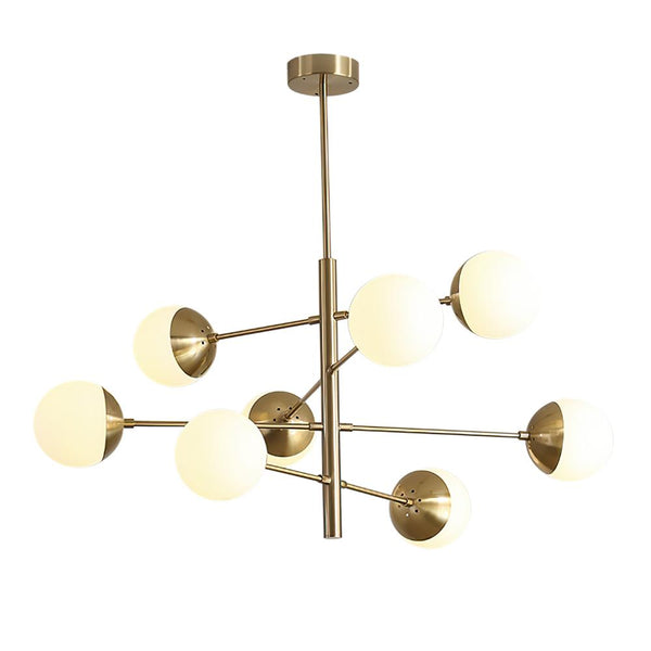 Kitchens 'n Lights-Mid-Century Modern Opal Blown Globe Sputnik Sphere Chandelier-Chandelier-Default Title-
