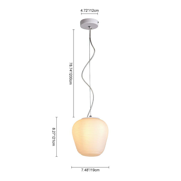 Kitchens 'n Lights-Modern 1 Light Lantern Ribbed Glass Pendant Light-Pendant-S-