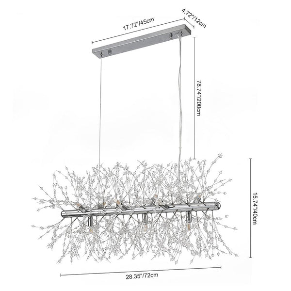 Thehouselights-Modern 8-Light Crystal Pendant Lighting-Chandelier-Chrome-