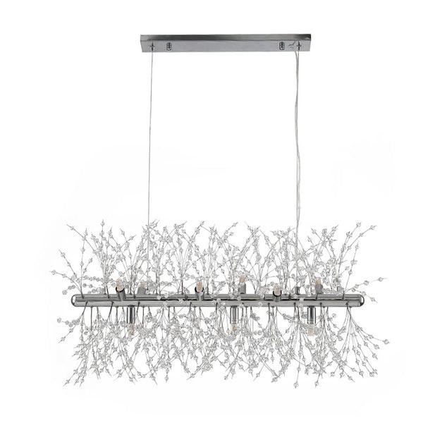 Thehouselights-Modern 8-Light Crystal Pendant Lighting-Chandelier-Chrome-