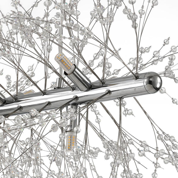 Thehouselights-Modern 8-Light Crystal Pendant Lighting-Chandelier-Chrome-