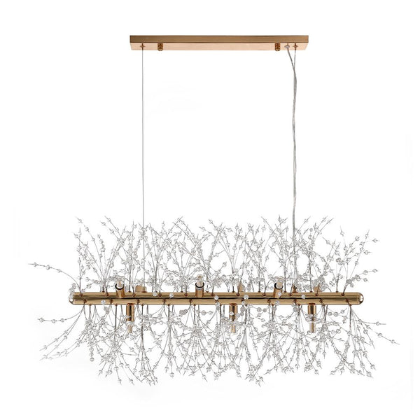 Thehouselights-Modern 8-Light Crystal Pendant Lighting-Chandelier-Gold-