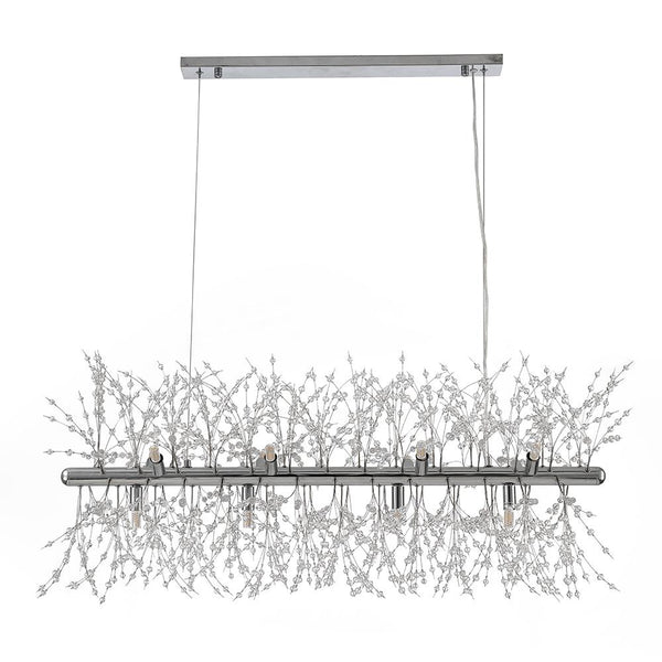 Thehouselights-Modern 9-Light Crystal Pendant Lighting-Chandelier-Chrome-