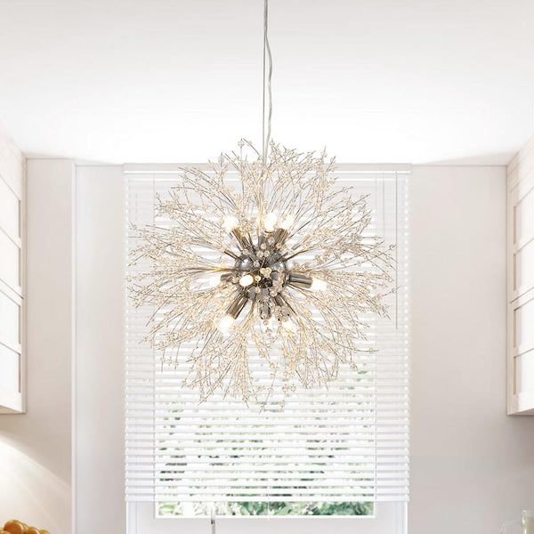 Kitchens 'n Lights-Modern 9-Light Crystal Sputnik Chandelier-Chandelier-Gold-