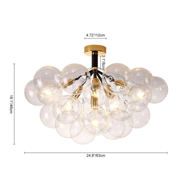 Kitchens 'n Lights-Modern Bubble Glass Chandelier / Semi Flush Mount-Chandelier-Semi Flush Mount-Black