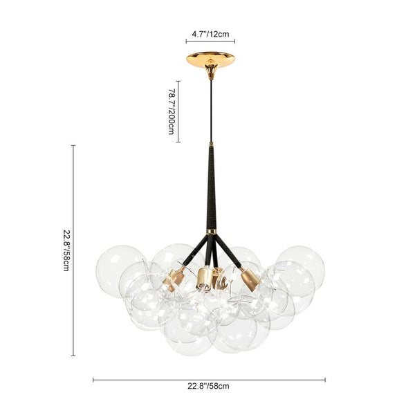 Kitchens 'n Lights-Modern Bubble Glass Chandelier / Semi Flush Mount-Chandelier-Semi Flush Mount-Black
