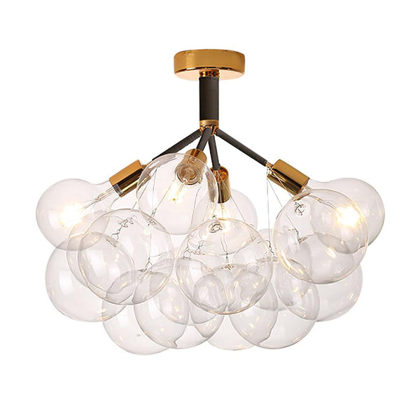 Kitchens 'n Lights-Modern Bubble Glass Chandelier / Semi Flush Mount-Chandelier-Semi Flush Mount-Black