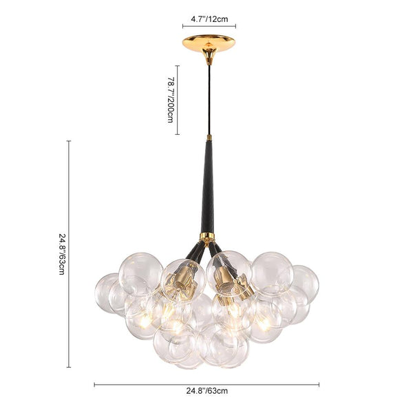 Kitchens 'n Lights-Modern Bubble Glass Chandelier / Semi Flush Mount-Chandelier-Semi Flush Mount-Black