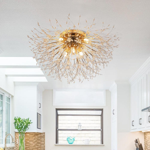 Thehouselights-Modern Crystal Beaded Sputnik Flush Mount Light-Flush Mount-Brass-4 Bulbs-Modern Crystal Beaded Sputnik Flush Mount Light-Flush Mount-Brass-5 Bulbs