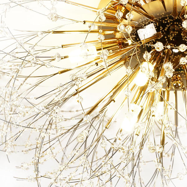 Thehouselights-Modern Crystal Beaded Sputnik Flush Mount Light-Flush Mount-Brass-4 Bulbs-Modern Crystal Beaded Sputnik Flush Mount Light-Flush Mount-Chrome-8 Bulbs
