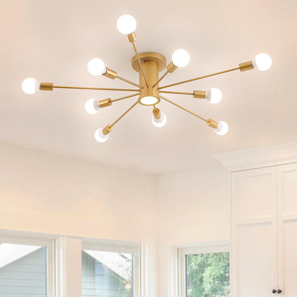 Thehouselights-Modern Gold Ceiling Light for Kitchen Island-Flush Mount-Default Title-