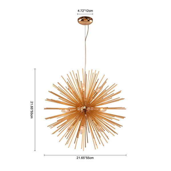 Kitchens 'n Lights-Modern Gold Sputnik Chandelier for Kitchen Island-Chandelier-8 Bulbs-